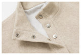 DAXUEN light oatmeal pullover jacket with embroidered chest