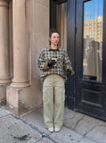 Light Olive Wide-Leg Cargo Pants