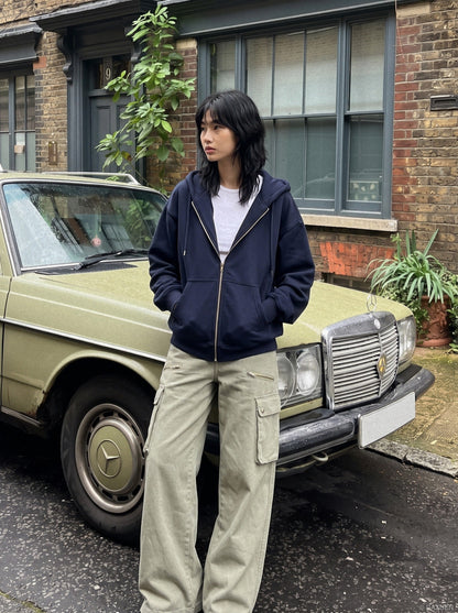 Light Olive Wide-Leg Cargo Pants