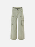 Light Olive Wide-Leg Cargo Pants