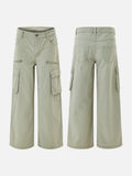 Light Olive Wide-Leg Cargo Pants