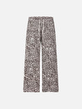 DAXUEN brown and light pink leopard print wide-leg pants