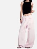DAXUEN light pink wide-leg leisure pants