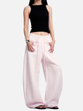 DAXUEN light pink wide-leg leisure pants