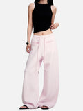 DAXUEN light pink wide-leg leisure pants