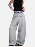 DAXUEN light pink wide-leg leisure pants