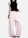 DAXUEN light pink wide-leg leisure pants
