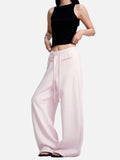 DAXUEN light pink wide-leg leisure pants
