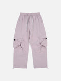 Light Purple Wide-Leg Cargo Pants
