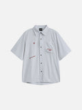 DAXUEN Light-coloured short-sleeved button-down shirt