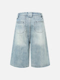 DAXUEN Light wash wide-leg denim culottes