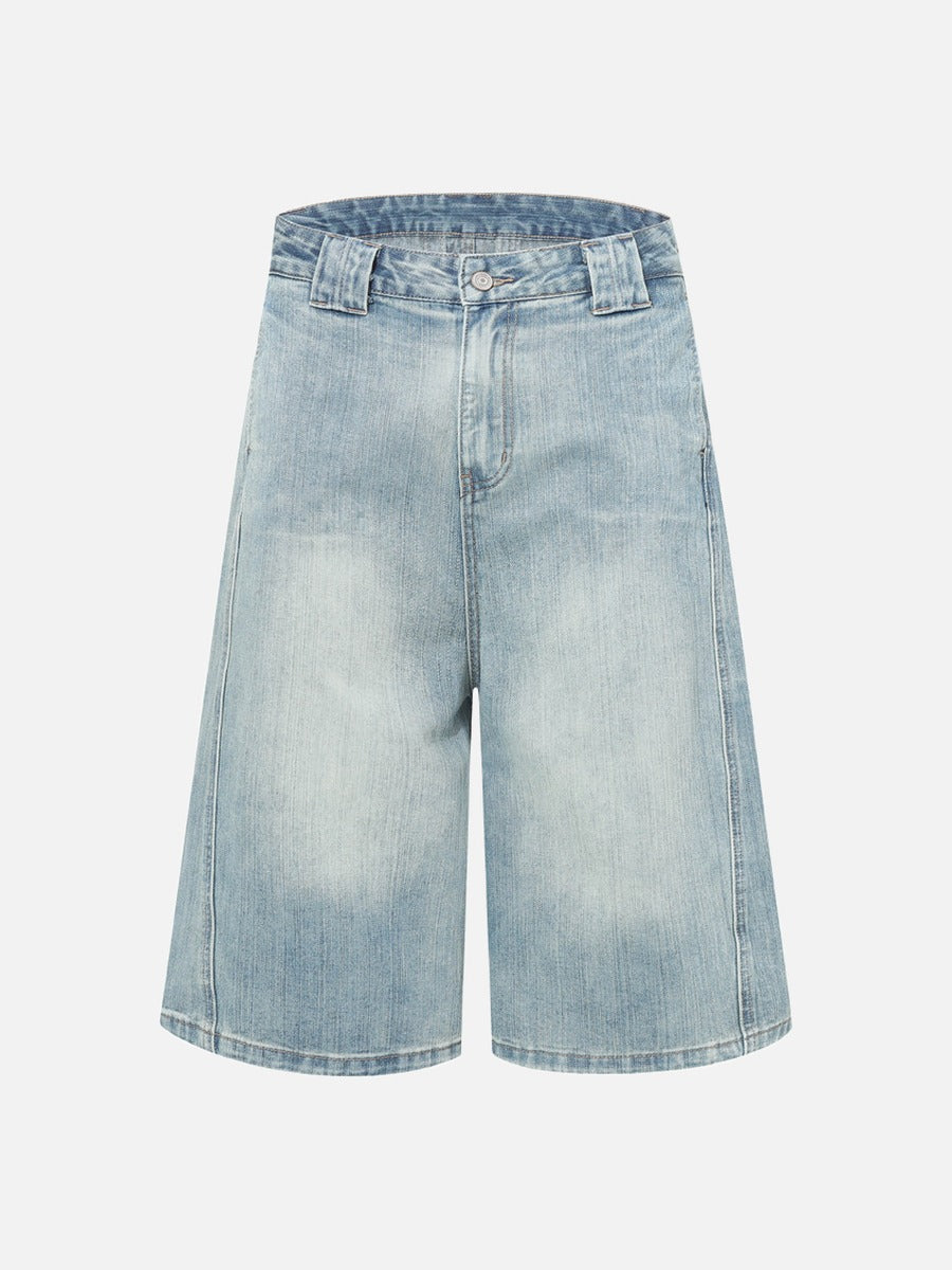 DAXUEN Light wash wide-leg denim culottes