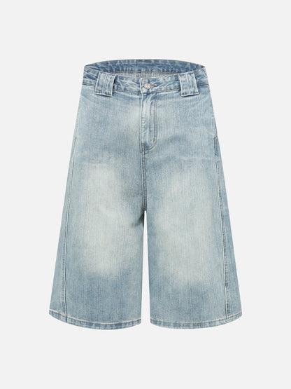 DAXUEN Light wash wide-leg denim culottes