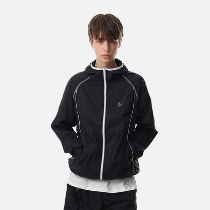 DAXUEN Lightweight hooded jacket in light grey and black