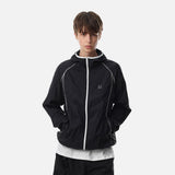 DAXUEN Lightweight hooded jacket in light grey and black