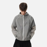 DAXUEN Lightweight hooded jacket in light grey and black
