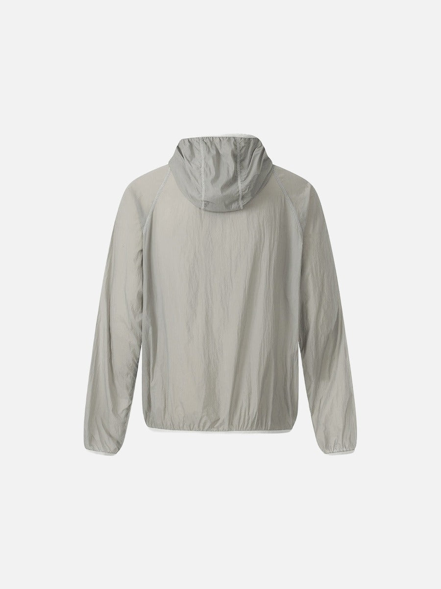 DAXUEN Lightweight hooded jacket in light grey and black