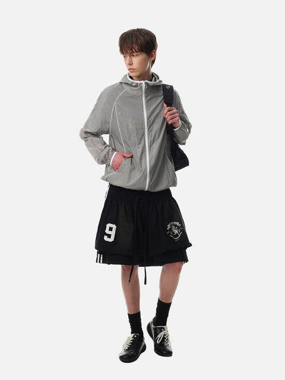 DAXUEN Lightweight hooded jacket in light grey and black