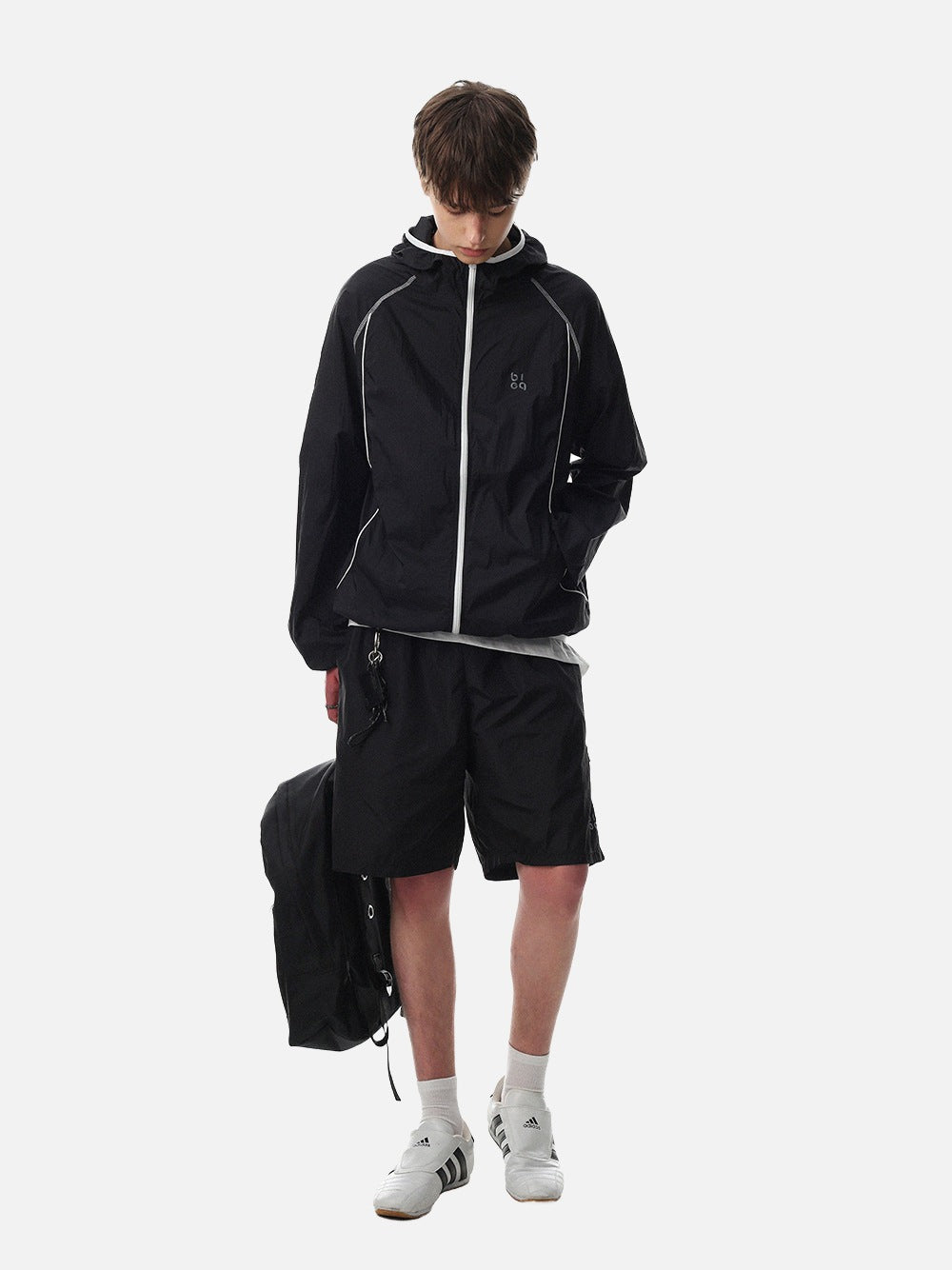 DAXUEN Lightweight hooded jacket in light grey and black
