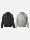 DAXUEN Lightweight hooded jacket in light grey and black