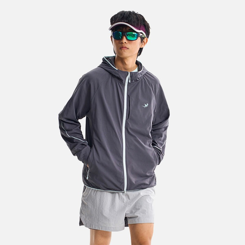 DAXUEN Lightweight hooded full-zip windbreaker jacket