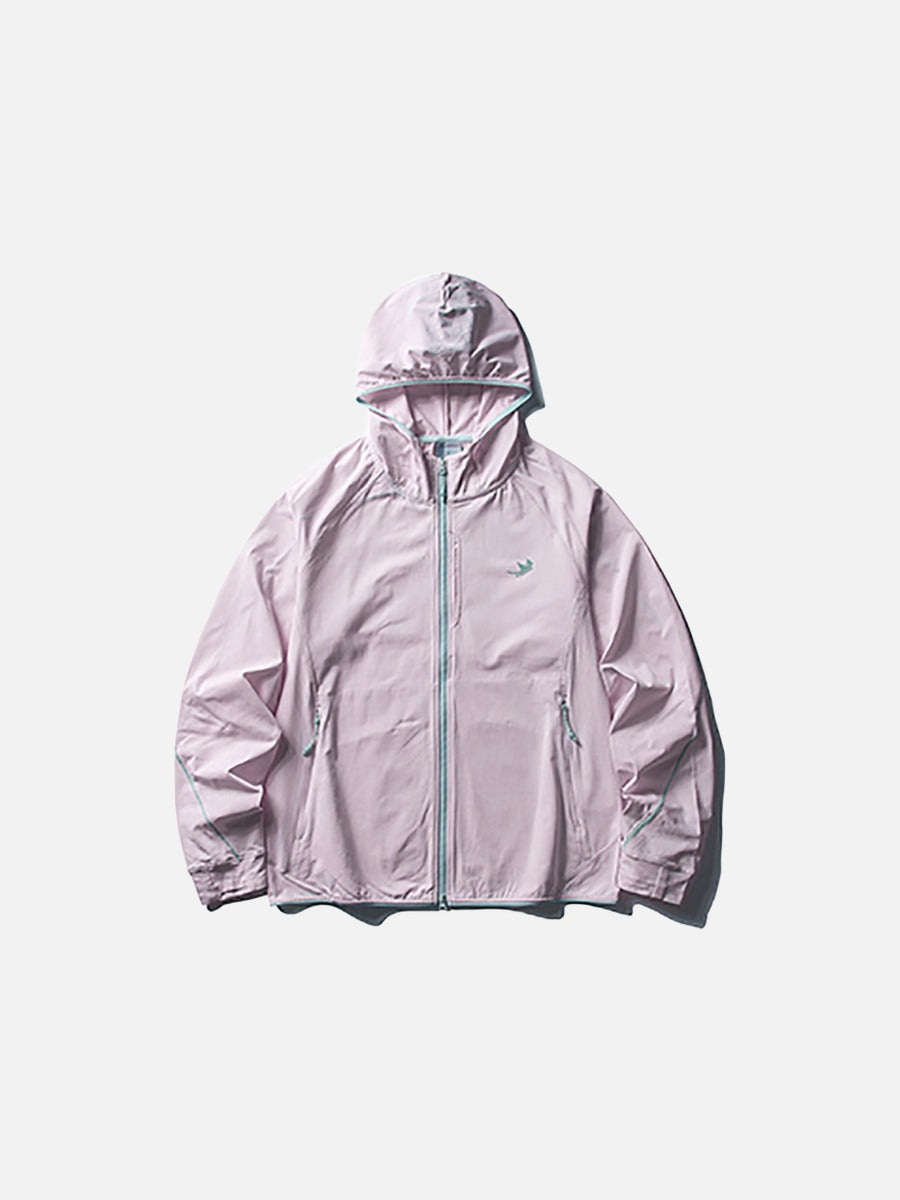 DAXUEN Lightweight hooded full-zip windbreaker jacket