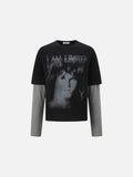 DAXUEN Men's distressed long-sleeve t-shirt with layered design