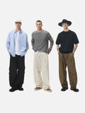 DAXUEN khaki wide-leg drawstring pants