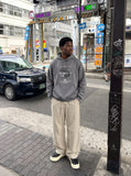 DAXUEN khaki wide-leg drawstring pants — model photo