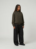 DAXUEN khaki wide-leg drawstring pants — model photo