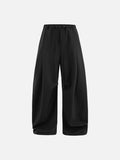 Linen Wide-Leg Drawstring Pants in Khaki
