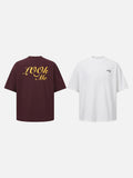 DAXUEN Oversized short-sleeved t-shirt with script graphics
