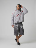 DAXUEN Loose-fitting cargo shorts with distressed graphics — model photo