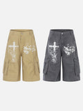 DAXUEN Loose-fitting cargo shorts with distressed graphics