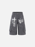 DAXUEN Loose-fitting cargo shorts with distressed graphics