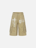 DAXUEN Loose-fitting cargo shorts with distressed graphics
