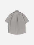 DAXUEN Loose-fit short-sleeve checkered button-up shirt