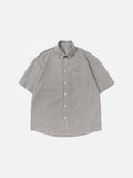 DAXUEN Loose-fit short-sleeve checkered button-up shirt
