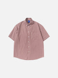 DAXUEN Loose-fit short-sleeve checkered button-up shirt