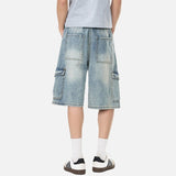 DAXUEN Men's loose-fit denim cargo shorts