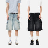 DAXUEN Men's loose-fit denim cargo shorts