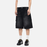 DAXUEN Men's loose-fit denim cargo shorts