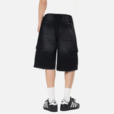 DAXUEN Men's loose-fit denim cargo shorts