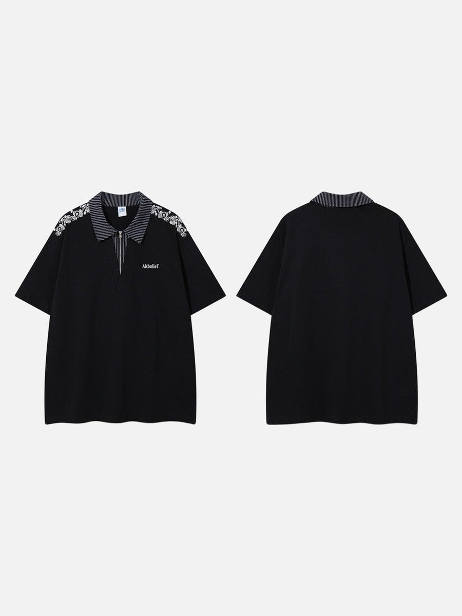 DAXUEN Loose-fitting short-sleeved polo shirt with embroidery