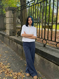 DAXUEN Loose-fitting short sleeve polo shirt — model photo
