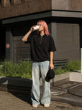 DAXUEN Loose-fitting short sleeve polo shirt — model photo