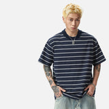 DAXUEN Loose-fit short-sleeve striped t-shirt