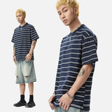 DAXUEN Loose-fit short-sleeve striped t-shirt