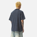 DAXUEN Loose-fit short-sleeve striped t-shirt