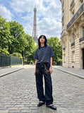 DAXUEN Loose-fit short-sleeve striped t-shirt — model photo